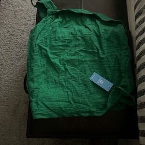 Green Textured Tote Bag
